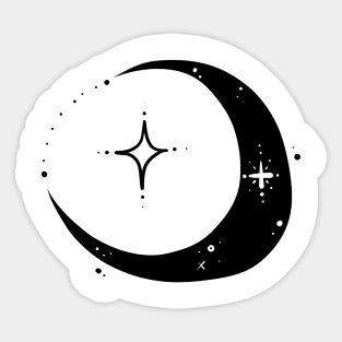 Sparkly Black Crescent Moon Sticker